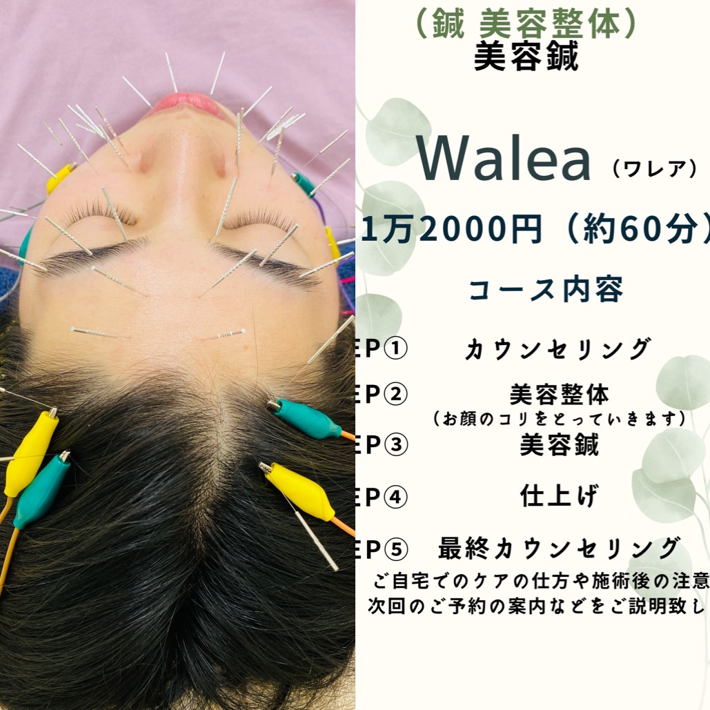 鍼灸Mea Nui 初回限定【立体造顔美容鍼®】Walea（ワレア）のメニュー画像