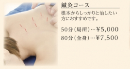 レモンキュア平塚治療院 鍼灸コースのメニュー画像