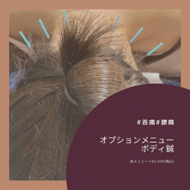 鍼灸サロンsame 【オプションメニュー】ボディ鍼のメニュー画像