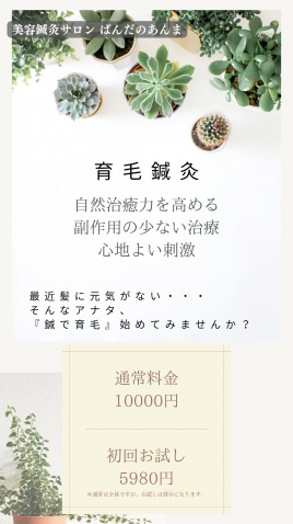 ぱんだのあんま 育毛鍼灸【初回5980円】のメニュー画像