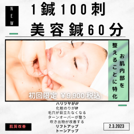 阿南鍼灸院八幡 【初回限定】美容鍼1鍼100刺コースのメニュー画像