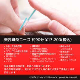 メリディアンハウスはりきゅう 笹塚 【身体も顔も】美容鍼灸コースのメニュー画像