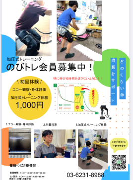 篠崎つばさ整骨院・鍼灸院  のびトレのメニュー画像