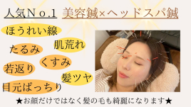 美容鍼 Aki 人気No.1★美容鍼×ヘッドスパ鍼のメニュー画像