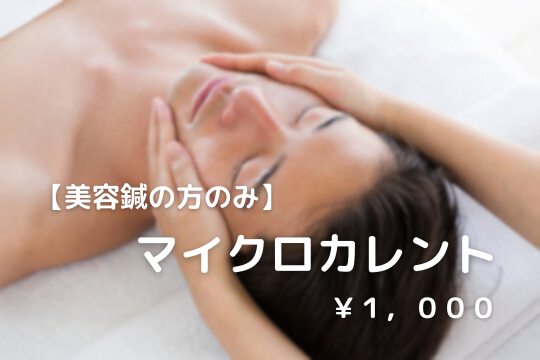 男性専門　美容　育毛・発毛鍼灸院　はり灸サロンrobust 【美容はり灸、美容トータルケアの方限定】マイクロカレントのメニュー画像