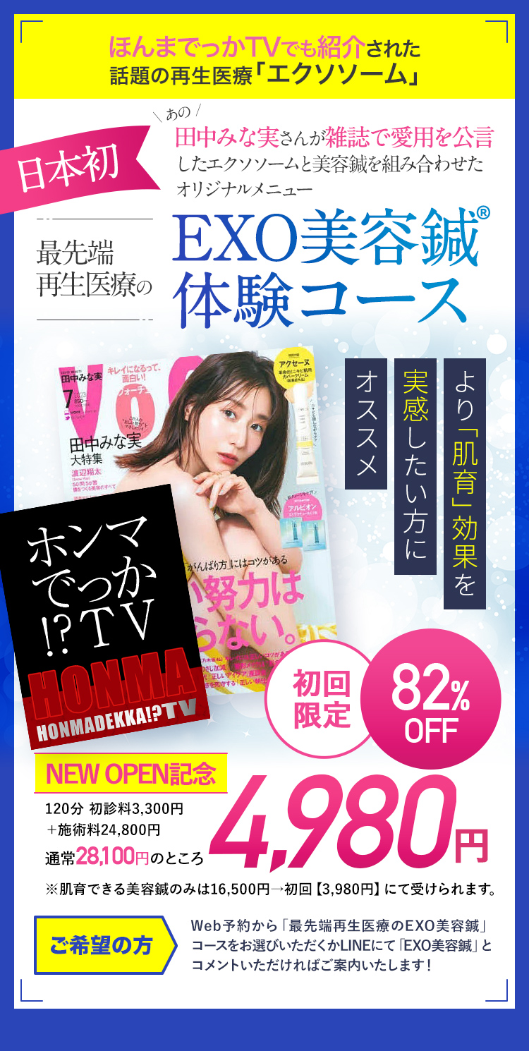 Beene盛岡本宮/美波接骨院本宮院 EXO美容鍼®︎初回体験コースのメニュー画像