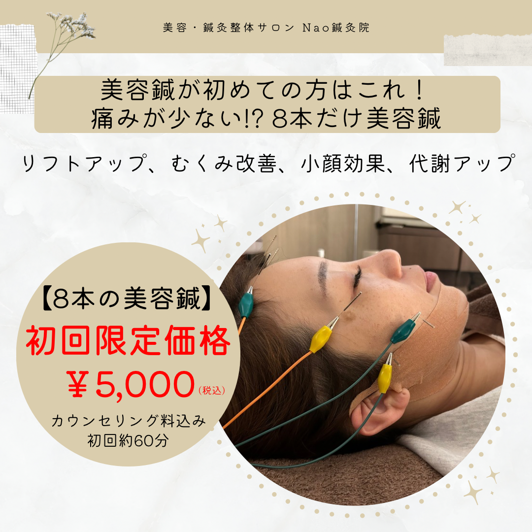 美容・鍼灸整体サロン Nao鍼灸院 【初回】8本の美容鍼のメニュー画像