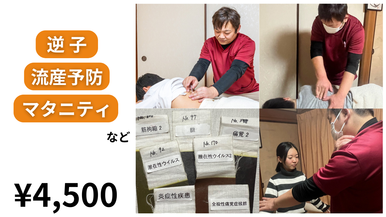 こんにちは鍼灸院 逆子＆流産予防（マタニティ＆出産に向けて）のメニュー画像