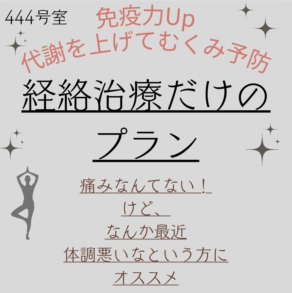 いち鍼灸室111 ◼︎444号室◼︎ 身体の中から整える経絡鍼灸のみ⭐︎のプランのメニュー画像