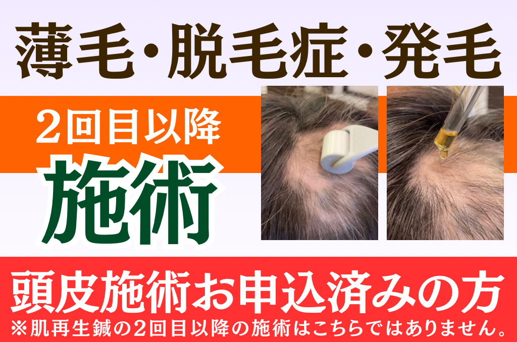 肌リジェ高崎（和香堂はり灸マッサージ治療院 内） 脱毛症・薄毛・発毛６ヶ月間24回　２回目以降施術のメニュー画像