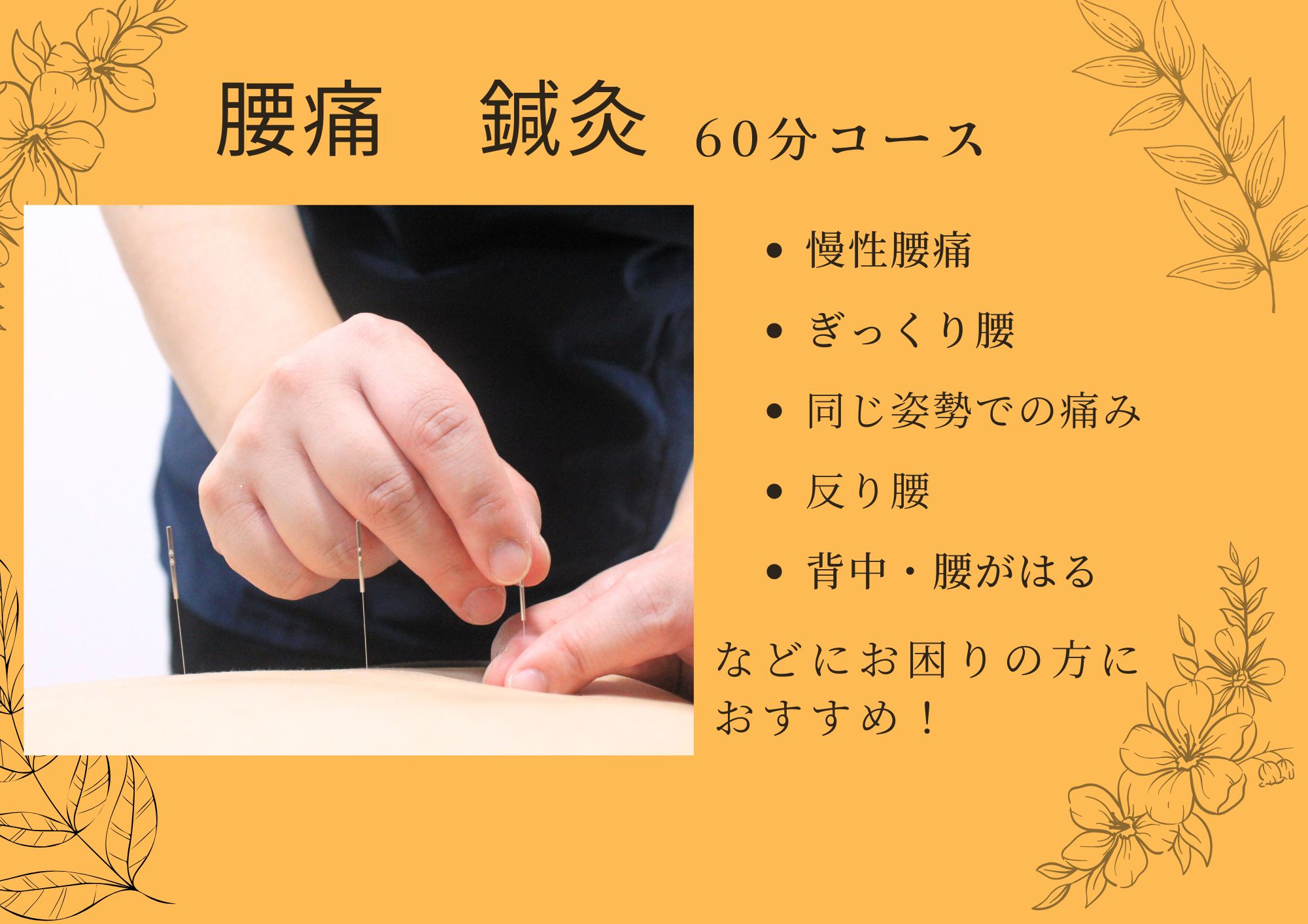代官山Asa鍼灸・マッサージ院 腰痛を解消する全身鍼灸のメニュー画像