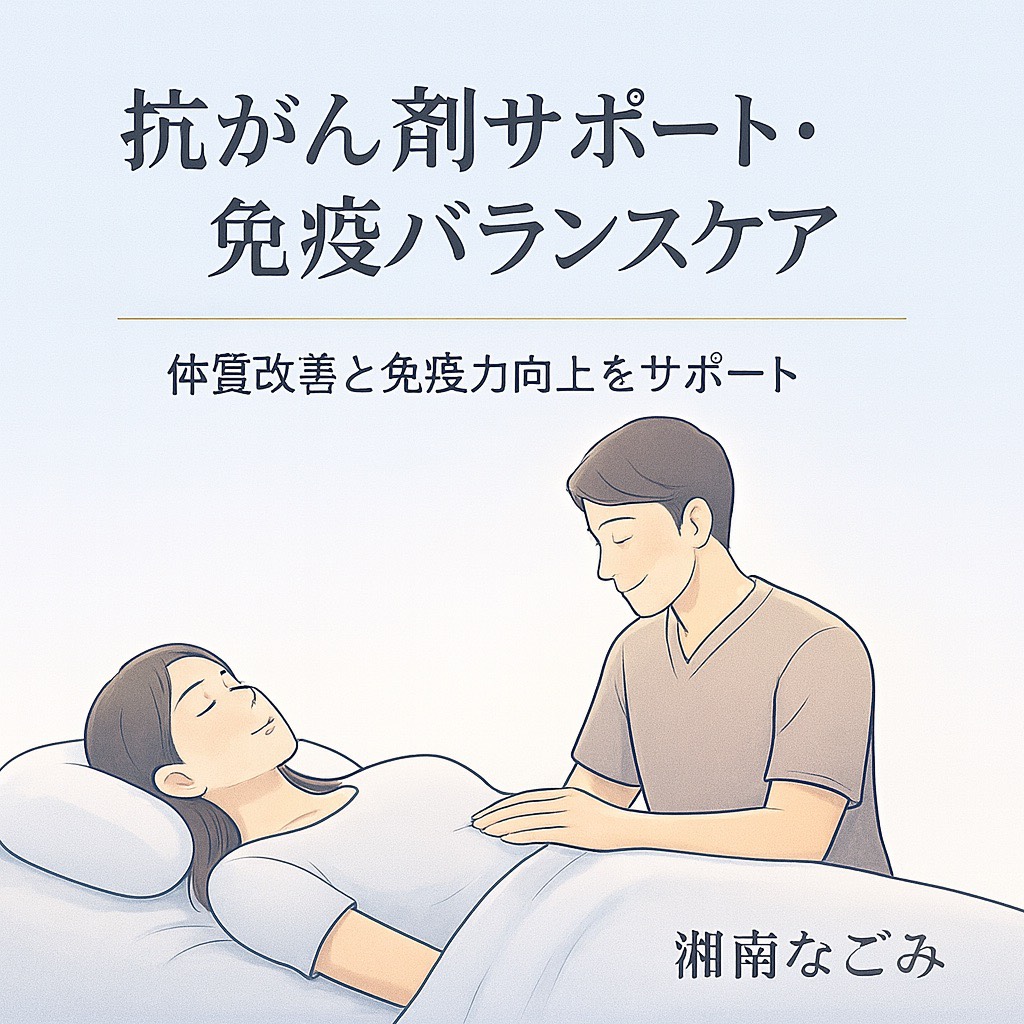 自律神経・体質改善の専門院　湘南なごみ 抗がん剤サポート・免疫バランスケア（気功＋整体:鍼なし)のメニュー画像