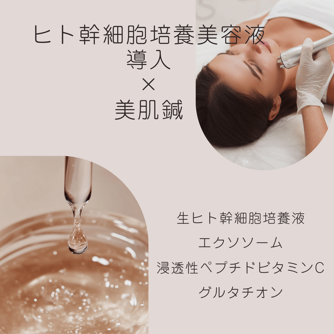 棗鍼灸治療院 ヒト幹細胞培養美容液導入×肌コンディショニング＋体のお悩み集中ケア＜美肌鍼ｘ全身鍼灸　90分＞のメニュー画像