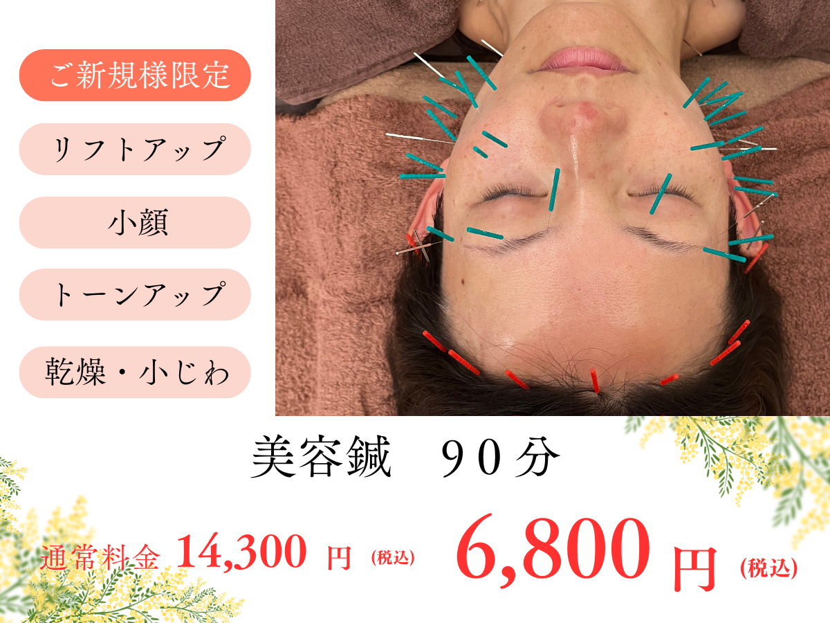 鍼灸×整体　salon i 【ご新規様】　美容鍼90分　6,800円のメニュー画像