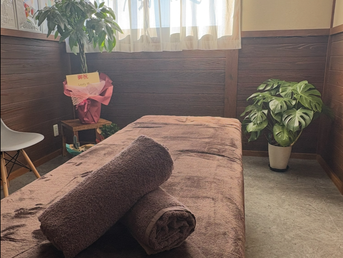 鍼灸リラクゼーションサロン　Leafy（あおき温泉内） 1番人気【お風呂上がりの首肩リセットコース】のメニュー画像