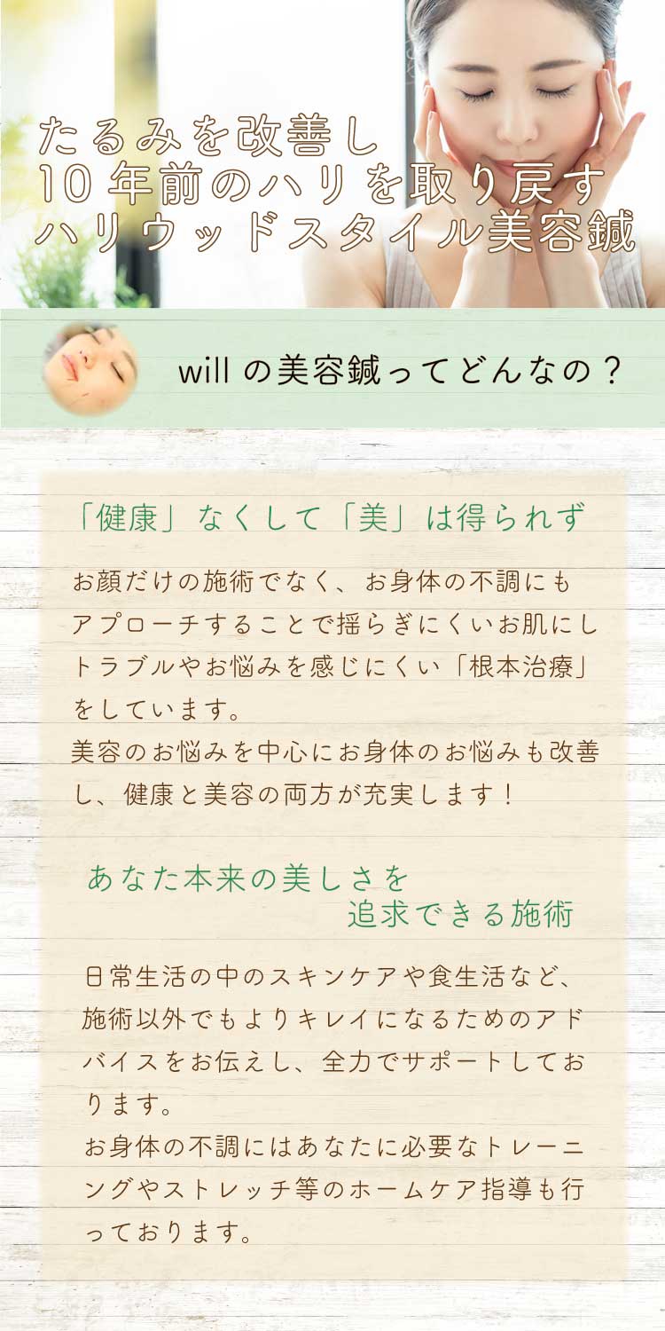 willの美容鍼はどんなの?